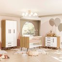 Ver imagem 1 de Quarto Infantil Completo Bear 4 Portas 6 Gavetas Branco/freijo - Pnr Móveis