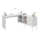 Ver imagem 2 de Mesa de Manicure Profissional em L com 3 Gavetas Jady Multimóveis Mp6041 Branco