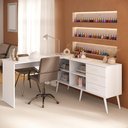 Ver imagem 1 de Mesa de Manicure Profissional em L com 3 Gavetas Jady Multimóveis Mp6041 Branco