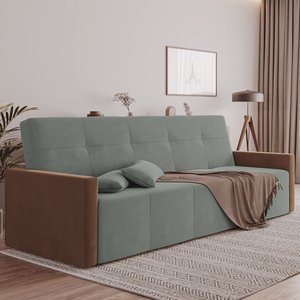 Sofa Cama 4 Lugares Retrátil e Reclinável Paris 2m Veludo Cinza