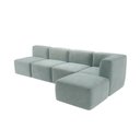 Ver imagem 2 de Sofá a Vácuo Modular Boucle Kit 5 Peças 1 Canto 2 Meio e 1 Chaise Espuma Premium Sala na Caixa 3,85m
