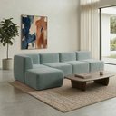 Ver imagem 3 de Sofá a Vácuo Modular Boucle Kit 5 Peças 1 Canto 2 Meio e 1 Chaise Espuma Premium Sala na Caixa 3,85m