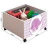 Cama para Criança com 2 Baús Elefante Rosa Filhote e Colchão Solteiro Branco e Mel Naty - 3