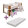 Cama para Criança com 2 Baús Elefante Rosa Filhote e Colchão Solteiro Branco e Mel Naty - 1