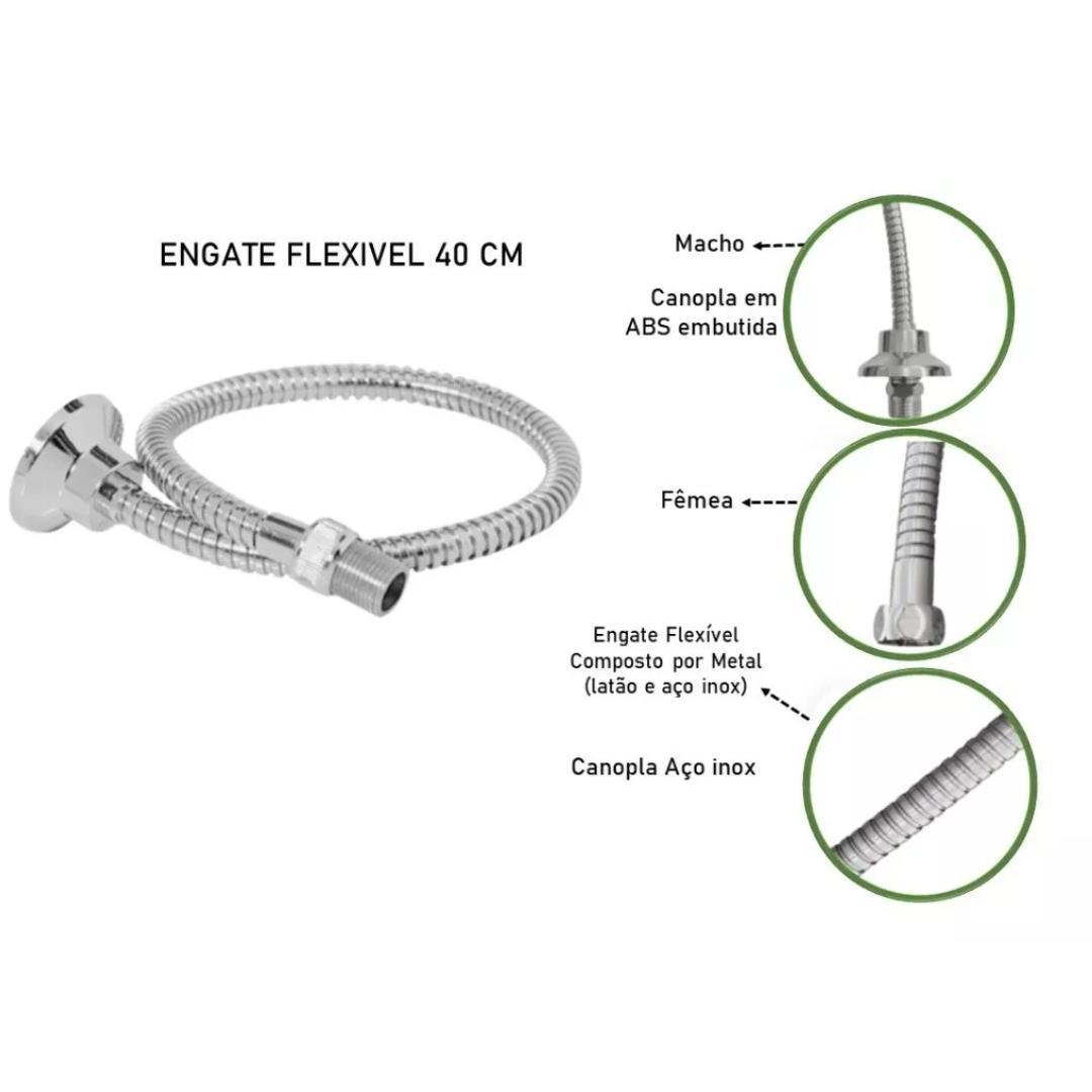 Engate Flexivel Mangueira Rabicho da Torneira Aço Inox 40cm - 4