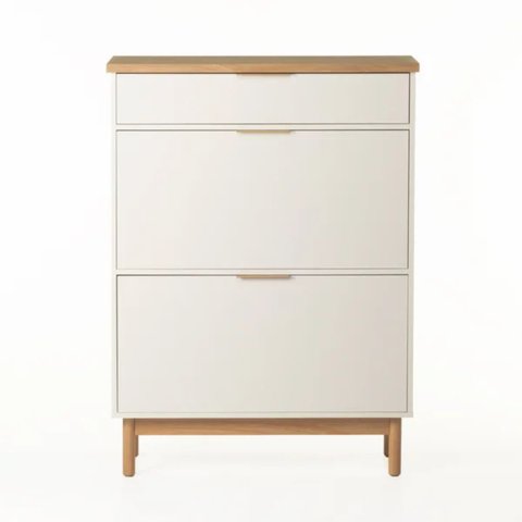 Sapateira Kaki 2 Portas 1 Gaveta 120 Cm X 88 Cm X 35 Cm Branco