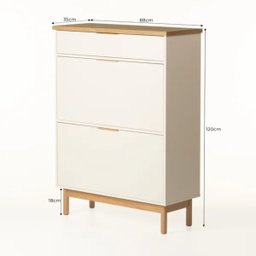 Sapateira Kaki 2 Portas 1 Gaveta 120 Cm X 88 Cm X 35 Cm Branco - 5