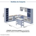 Ver imagem 3 de Cozinha Planejada 12 Peças sem Tampo com Cristaleira e Ilha Marselha CabeCasa MadeiraOriginals Azul/Sereno