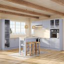 Ver imagem 1 de Cozinha Modulada 12 Pçs sem Tampo com Cristaleira e Ilha Marselha Cabecasa Madeiraoriginals