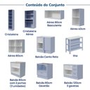 Ver imagem 6 de Cozinha Planejada 12 Peças sem Tampo com Cristaleira e Ilha Marselha CabeCasa MadeiraOriginals Azul/Sereno