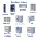 Ver imagem 6 de Cozinha Modulada 12 Pçs sem Tampo com Cristaleira e Ilha Marselha Cabecasa Madeiraoriginals