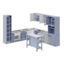 Ver imagem 7 de Cozinha Planejada 12 Peças sem Tampo com Cristaleira e Ilha Marselha CabeCasa MadeiraOriginals Azul/Sereno