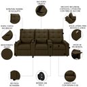 Ver imagem 3 de Poltrona do Papai Reclinável Mallie 3 Lugares Baú Usb Fh9 Veludo Capuccino - Mpozenato