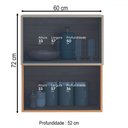 Ver imagem 3 de Armário Aéreo Cozinha 60 Cm Proença 2 Portas 100% Mdf com Vidro Nogueira/nude - Demóbile