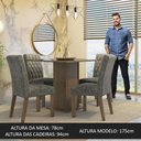 Ver imagem 4 de Conjunto Sala de Jantar Mesa Tampo de Vidro 4 Cadeiras Anaju Madesa