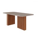 Ver imagem 1 de Mesa de Madeira Ester 180 com Vidro Cinamomo/off White - Cimol