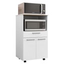 Ver imagem 1 de Balcão de Cozinha Duplo Forno 2 Portas e 1 Gaveta Prata - Branco/supremo
