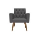 Ver imagem 3 de Kit 3 Poltronas Capitonê Sala Recepção Poltronas Decorativas Cinza-escuro
