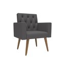 Ver imagem 4 de Kit 3 Poltronas Capitonê Sala Recepção Poltronas Decorativas Cinza-escuro