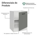 Ver imagem 3 de Balcão de Cozinha 60 cm 1 Porta (sem Tampo) Branco/Cinza Agata Madesa