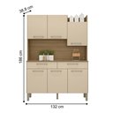 Ver imagem 3 de Conjunto Cozinha 6 Portas e Gavetas Torino Freijó / Vanilla