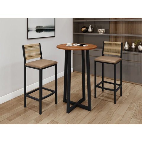 Bistrô Completo com 2 Banquetas - Coliseu - Paonanda Decor