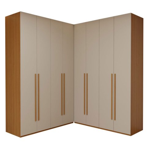 Guarda-Roupa Casal Modulado Genova 8 Portas 6 Gavetas Freijó/Off White - Panorama Móveis