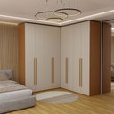 Ver imagem 3 de Guarda-Roupa Casal Modulado Genova 8 Portas 6 Gavetas Freijó/Off White - Panorama Móveis