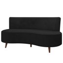 Ver imagem 1 de Sofá 2 Lugares para Sala Living 135cm Pés Palito Korah K04 Veludo Preto - Mpozenato