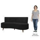 Ver imagem 5 de Sofá 2 Lugares para Sala Living 135cm Pés Palito Korah K04 Veludo Preto - Mpozenato