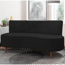 Ver imagem 2 de Sofá 2 Lugares para Sala Living 135cm Pés Palito Korah K04 Veludo Preto - Mpozenato