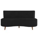 Ver mais imagens de Sofá 2 Lugares para Sala Living 135cm Pés Palito Korah K04 Veludo Preto - Mpozenato