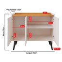 Ver imagem 5 de Aparador Buffet 3 Portas Prateleira Interna Puxadores Concha Dourado Truzzi - Off White/cinamomo
