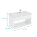 Ver imagem 3 de Gabinete Armário Suspenso com Nicho e Cuba Encanto Canela Off