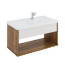 Ver imagem 5 de Gabinete Armário Suspenso com Nicho e Cuba Encanto Canela Off