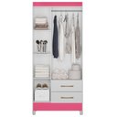 Ver imagem 5 de Guarda Roupa Solteiro Lima 3 Portas Branco Rosa Flex Moval