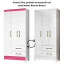 Ver imagem 4 de Guarda Roupa Solteiro Lima 3 Portas Branco Rosa Flex Moval