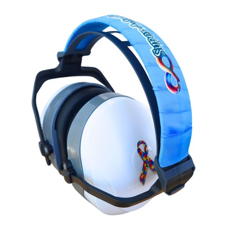 Abafador de Ruidos Autistas 26 Db Branco Arco Blue + Diversão Mola Cognitiva