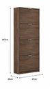 Ver imagem 6 de Sapateira Chocolate 4 Portas Basculantes 24 Pares Organizador de Sapatos para Quarto