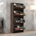 Ver imagem 1 de Sapateira Chocolate 4 Portas Basculantes 24 Pares Organizador de Sapatos para Quarto