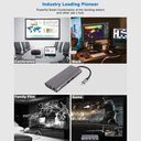 Ver imagem 3 de Hub Docking Station 11x1 Adaptador Type C X Lan, Hdmi, Vga, Sd, Usb 3.0, Pd e P2