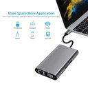 Ver imagem 4 de Hub Docking Station 11x1 Adaptador Type C X Lan, Hdmi, Vga, Sd, Usb 3.0, Pd e P2