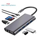 Ver imagem 5 de Hub Docking Station 11x1 Adaptador Type C X Lan, Hdmi, Vga, Sd, Usb 3.0, Pd e P2