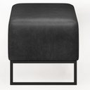 Ver mais imagens de Kit 02 Puff Decorativo Sala Estar Cléo W01 Base de Ferro 90cm Couríssimo Preto Brilho - Lyam