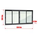 Ver imagem 4 de Janela Alumínio Elite 4 Folhas Moveis 100 x 120 V.Liso Preto Brimak