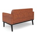 Ver imagem 5 de Sofá Namoradeira com 2 Poltronas Base de Madeira Fixa Preto Marisa Corano D03 - D'rossi Drossi Nozes