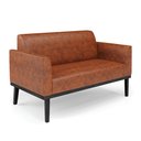 Ver imagem 3 de Sofá Namoradeira com 2 Poltronas Base de Madeira Fixa Preto Marisa Corano D03 - D'rossi Drossi Nozes