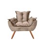 Cadeira Opala Sala Suede Marrom Claro - 1