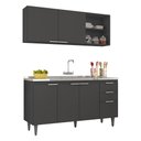 Ver imagem 2 de Armário de Cozinha CP01 com Pia 150cm Pérola Z34 Preto - Mpozenato