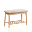 Ver imagem 4 de Banco Sapateira com Prateleira Ripada Liva 70 Cm X 36 Cm Tauari Bege